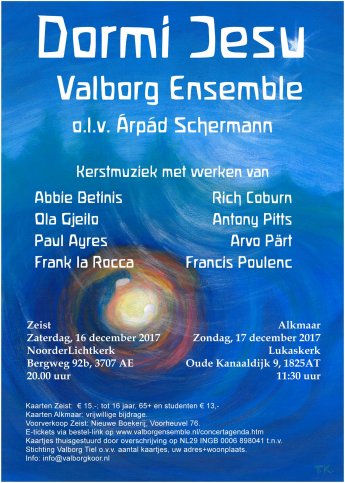 KERSTCONCERTEN VALBORG ENSEMBLE IN ZEIST EN ALKMAAR